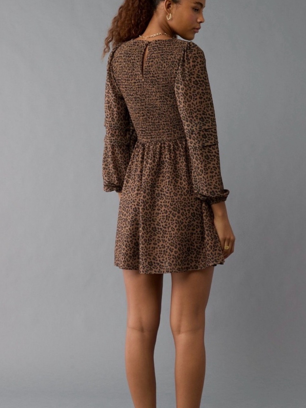 American Eagle Leopard Dress Long Sleeve Small - Picture 2 of 10